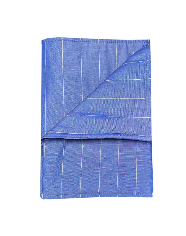 Blanket in Blue and White Stripe Cotton