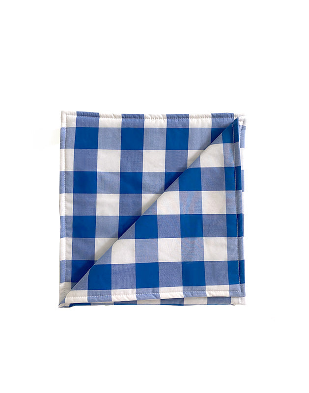 Burp Cloth in Blue Gingham Cotton