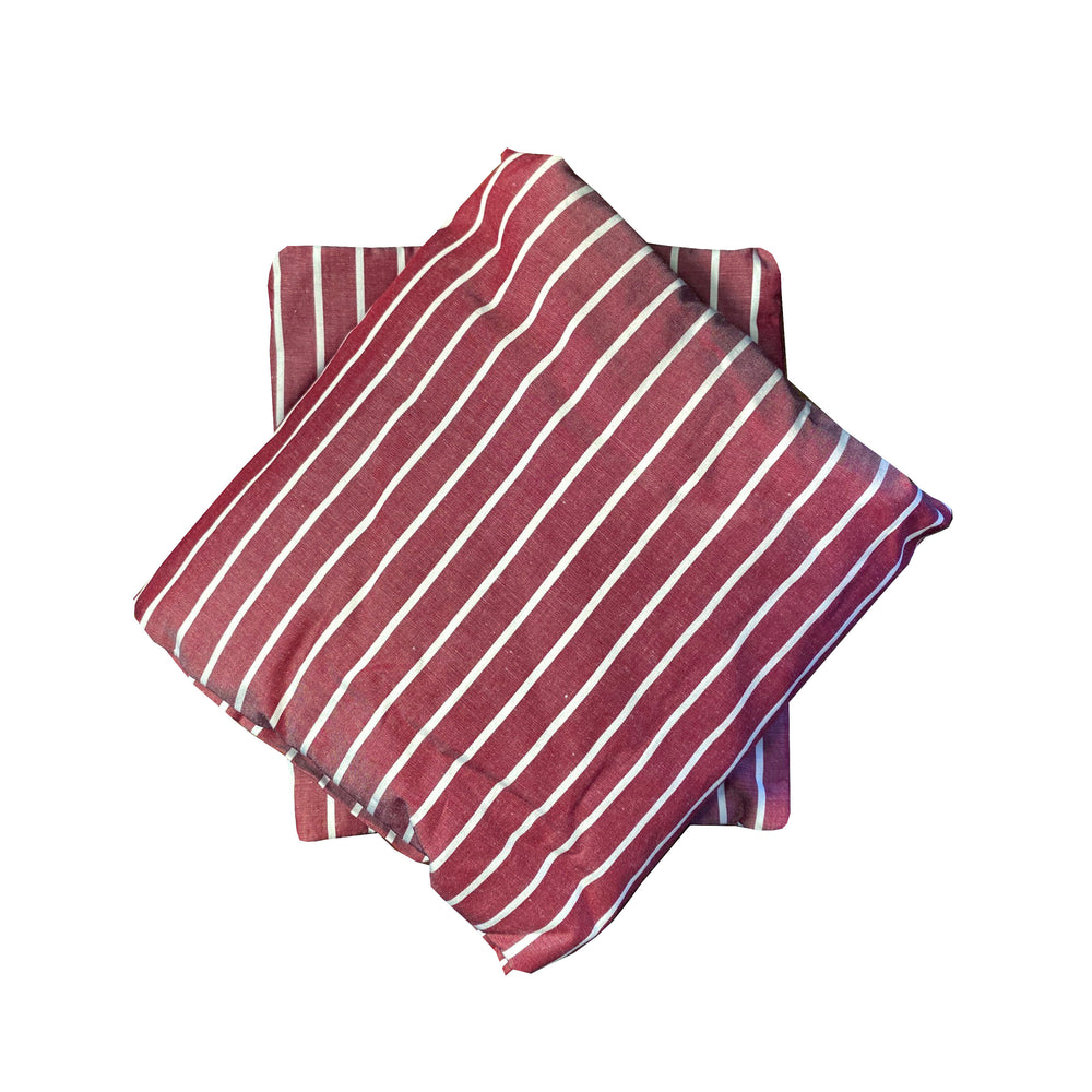 Crib Sheet in Burgundy and White Stripe Cotton