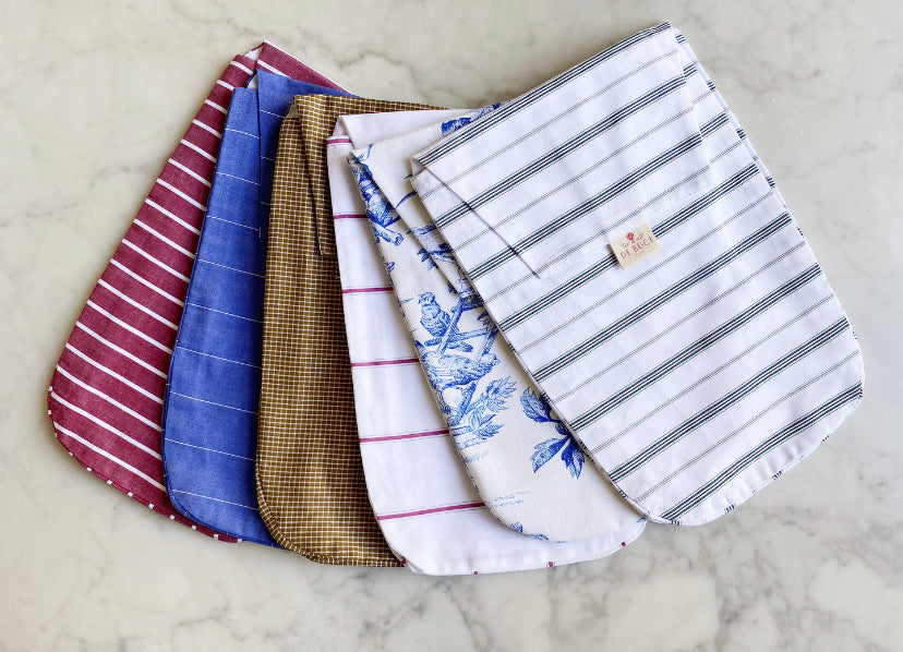 Diaper Pouch in Blue and White Stripe Cotton