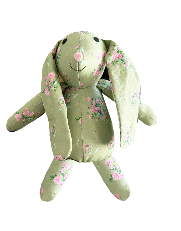 Bunny Rabbit in Green Floral Print