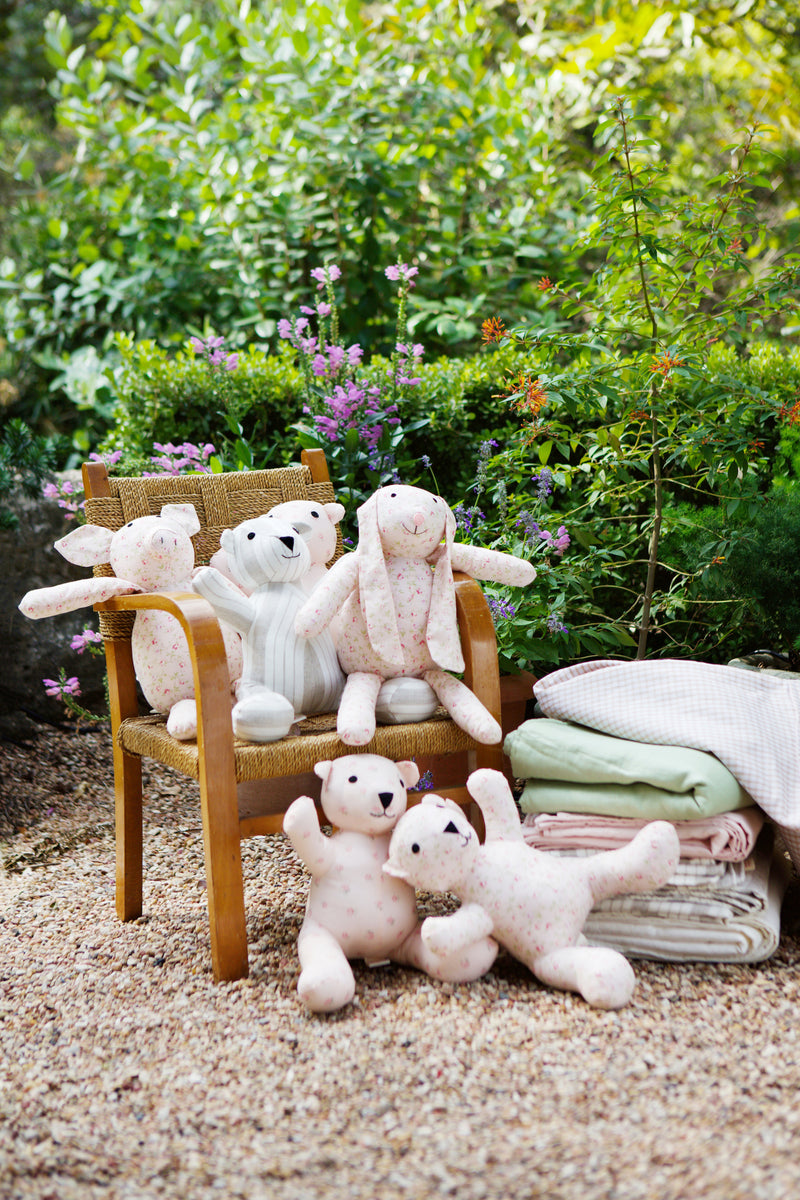 Teddy Bear in Pink Floral Cotton