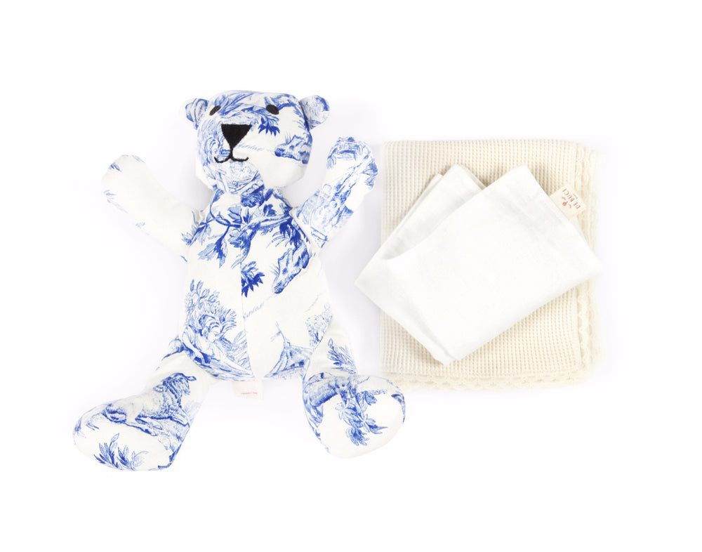 Organic Waffle Knit Cotton Newborn Blanket, Lace