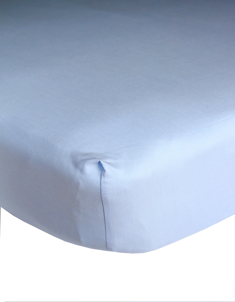 Crib Sheet in Blue Pique