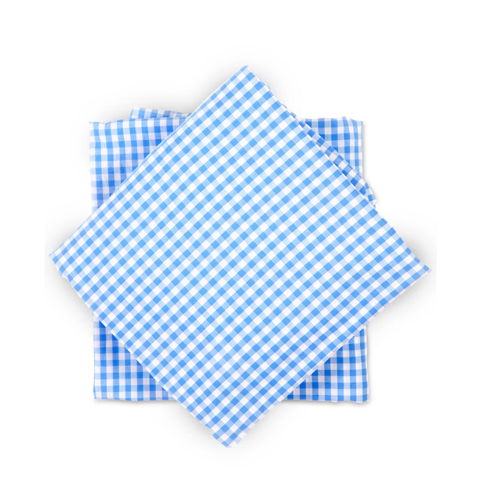 Crib Sheet in Bright Blue Gingham Cotton