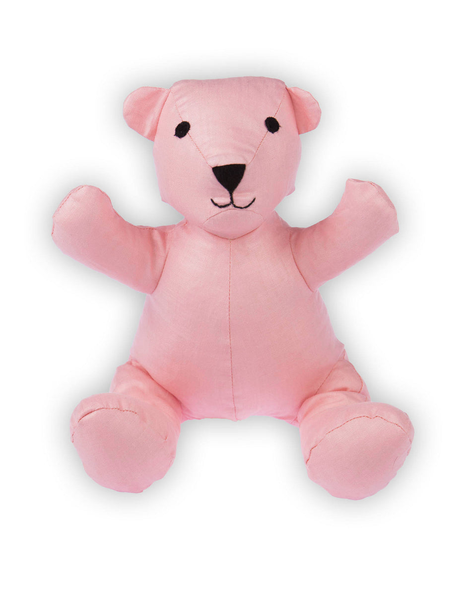 Teddy Bear in Bright Pink Linen