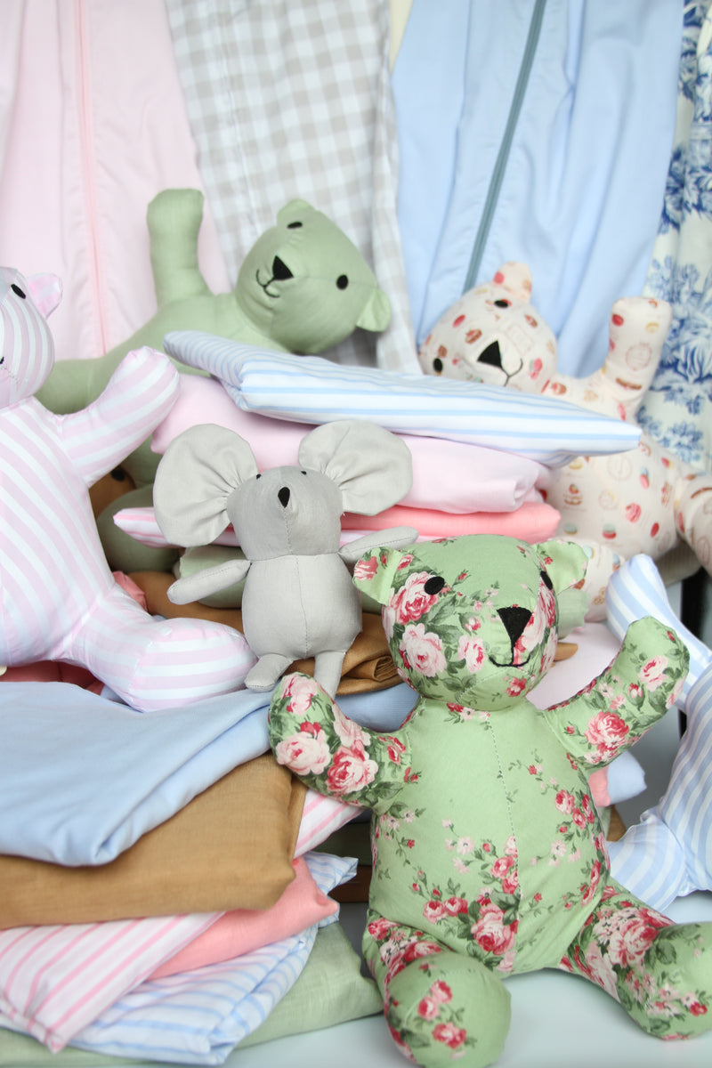 Teddy Bear in Spring Green Linen