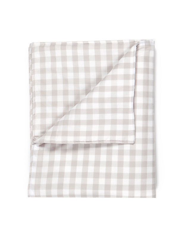 Large Blanket in Beige Gingham Cotton