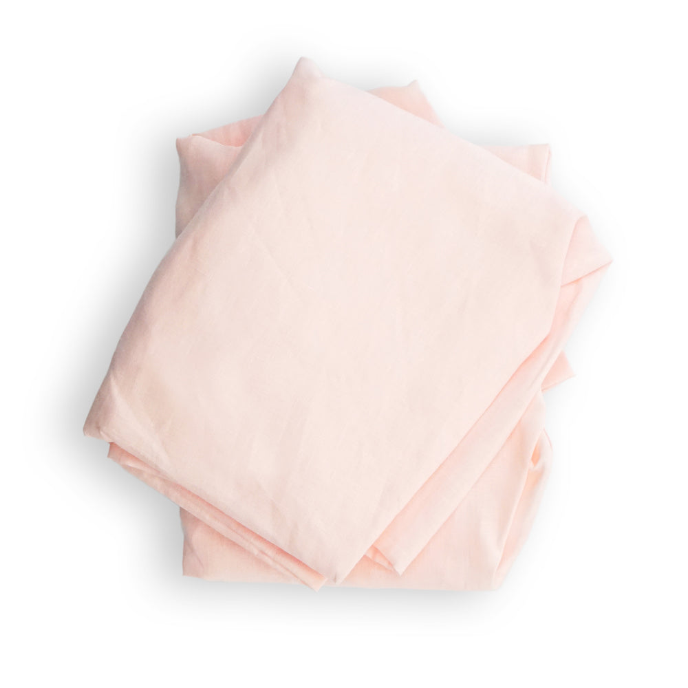 Crib Sheet in Pink Linen