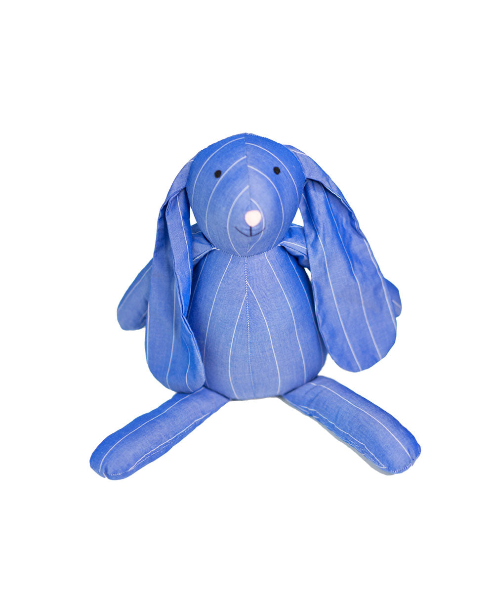 Bunny Rabbit in Blue and White Stripe Cotton