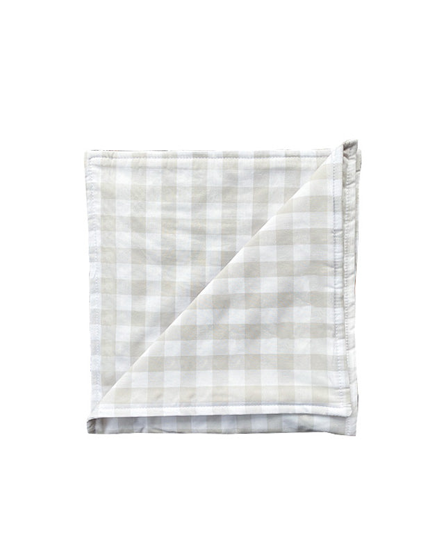 Burp Cloth in Beige Gingham Cotton