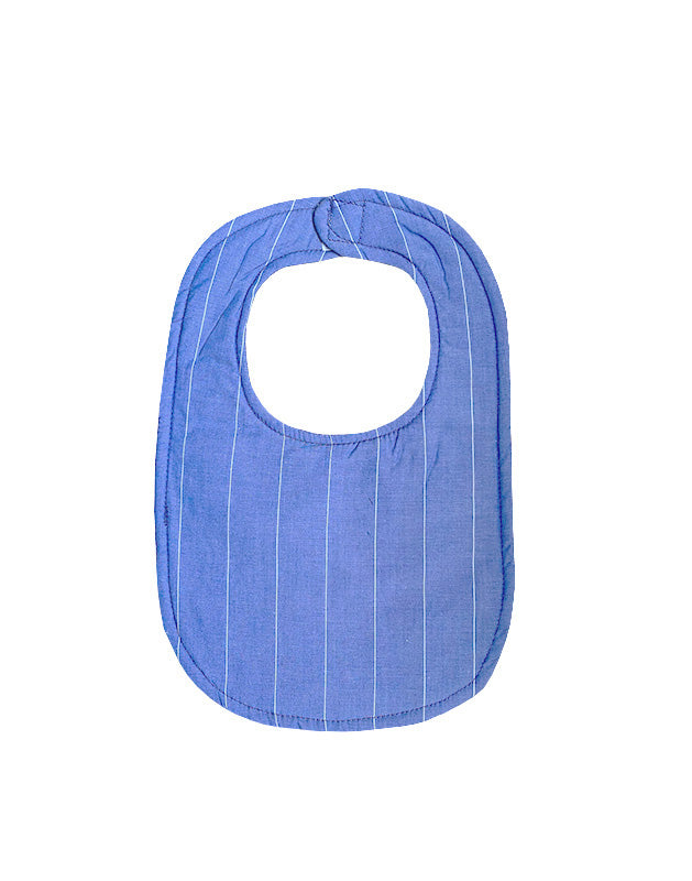 Bib in Blue and White Stripe Cotton