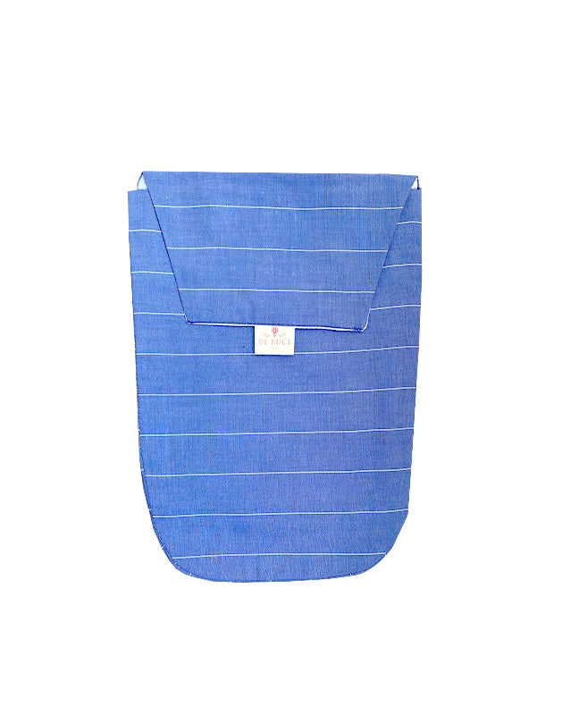 Diaper Pouch in Blue and White Stripe Cotton