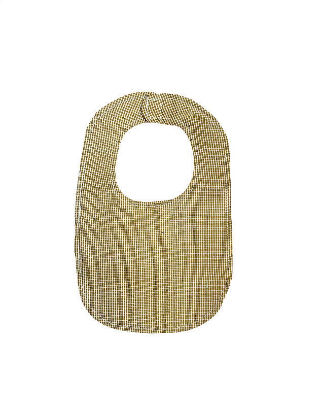 Bib in Mustard Gingham Cotton