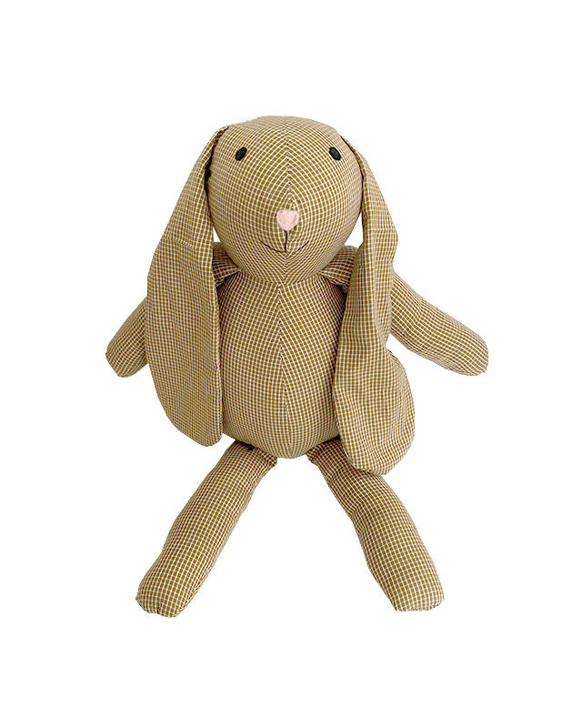 Bunny Rabbit in Mustard Gingham Cotton
