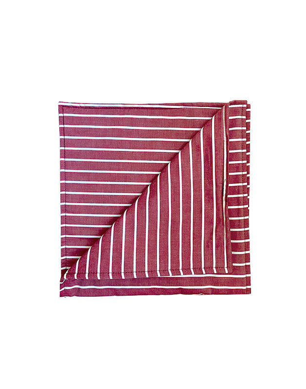 Burp Cloth in Burgundy and White Stripe Cotton