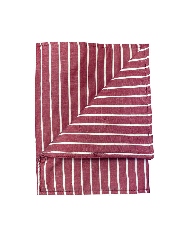 Blanket in Burgundy and White Stripe Cotton