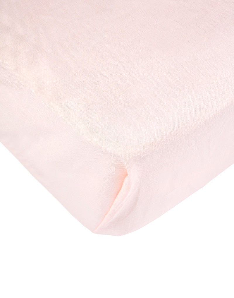 Crib Sheet in Pink Linen