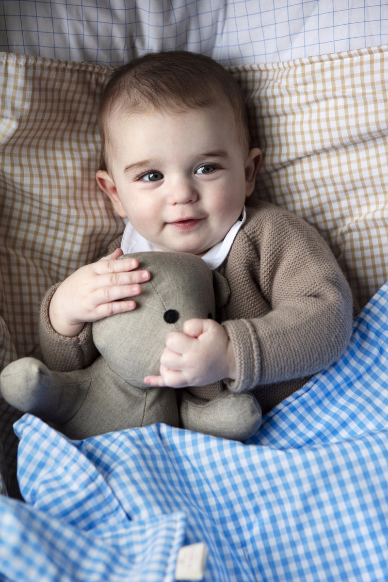 Teddy Bear in Soft Pink Floral Cotton