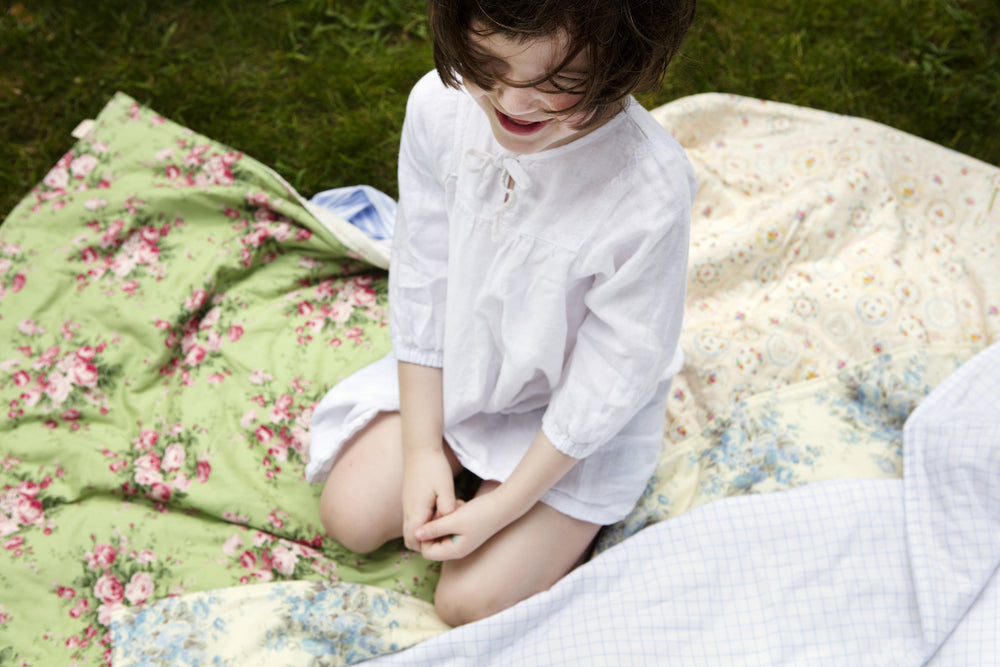 Blanket in Striped Linen