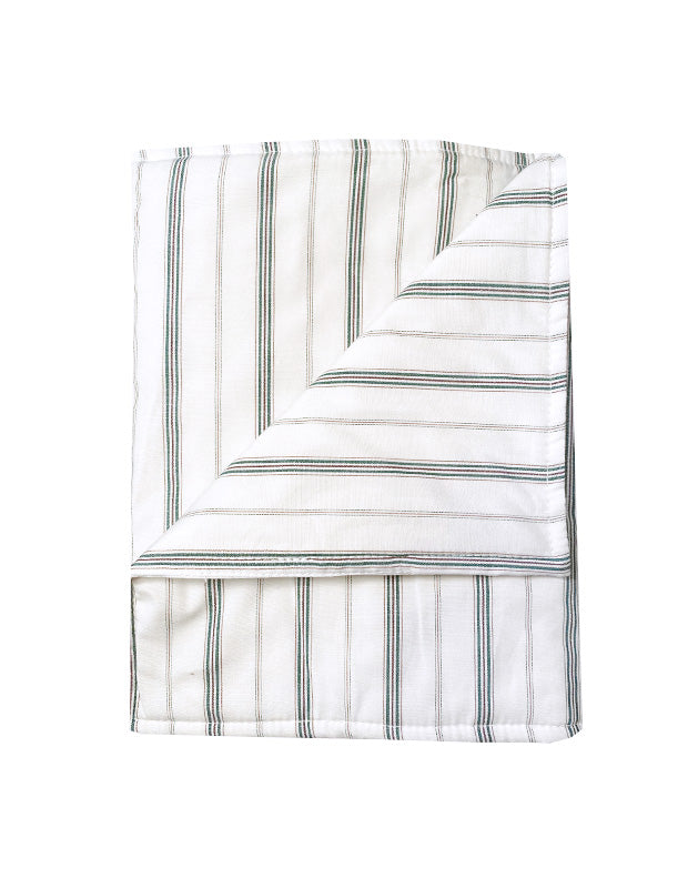 Blanket in Green and Plum Stripe Cotton