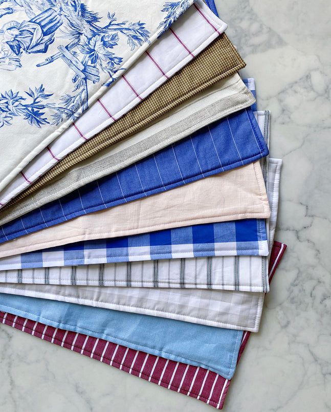 Burp Cloth in Beige Gingham Cotton