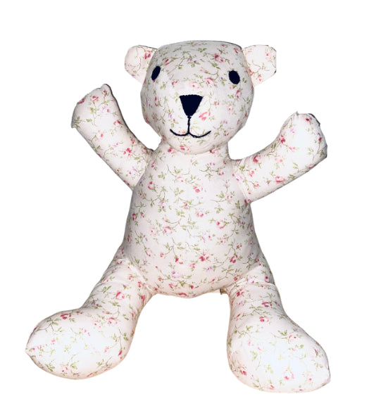Teddy Bear in Pink Floral Cotton