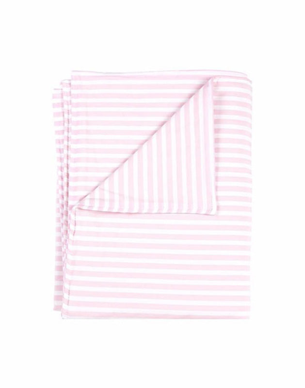 Blanket in Pink and White Stripe Cotton