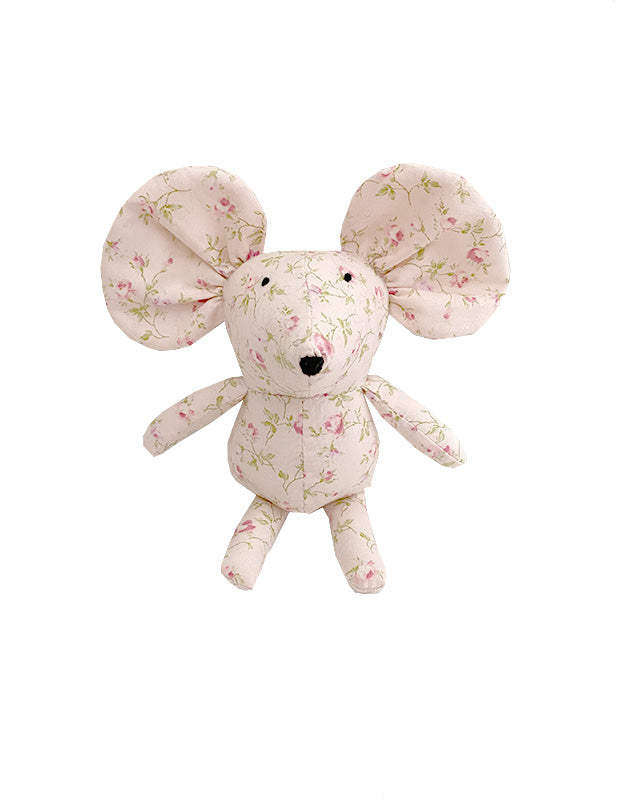Mouse in Small Pink Floral Cotton