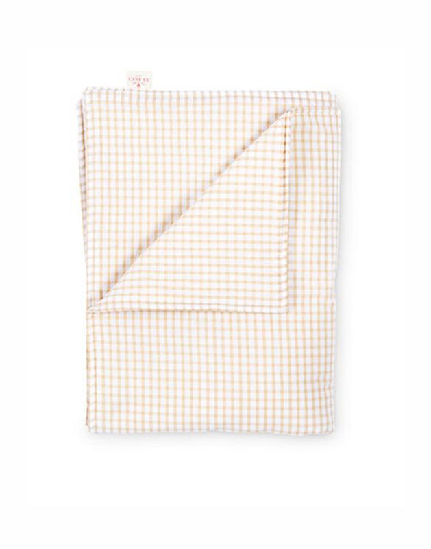 Blanket in Tan Gingham Cotton