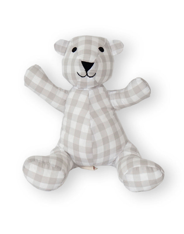  Teddy Bear in Beige Gingham Cotton